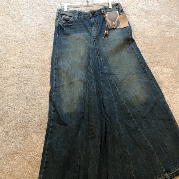 INDUSTRIAL COTTEN DENIM MAXI BOHO CHIC SKIRT NWT - Picture 1 of 8